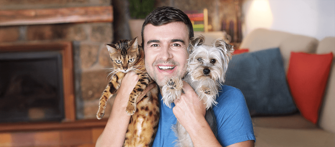 multiple emotional support animals with their owner